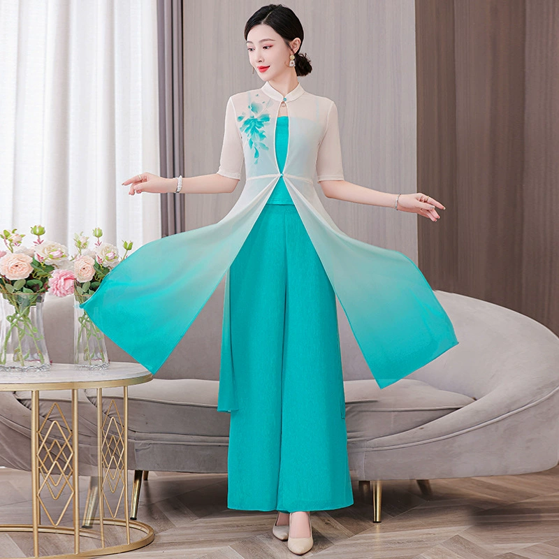 Комплект из трех предметов униформы для сотрудников салонов красоты и массажных центров в китайском стиле, высококачественная униформа для сотрудников ресепшена в элитных отелях.