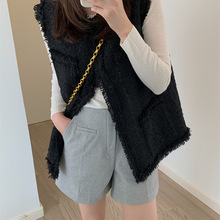 毛呢短裤女秋冬韩版高腰宽松显瘦外穿a字阔腿百搭靴裤子高腰阔腿