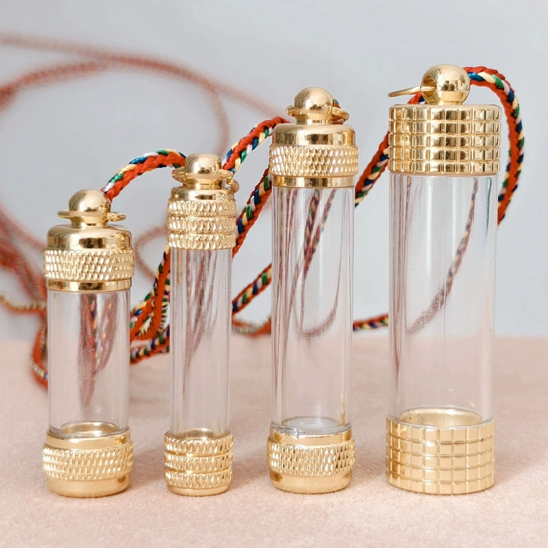 Прозрачная подвеска в виде бутылки с реликвией, коробка Gawu, полая бутылка, подвеска-талисман, трубка, Непал, может открыть подвеску из киновари