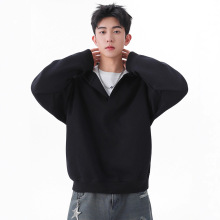 简恒假两件V领连帽卫衣男春秋新款宽松慵懒百搭帽衫男生休闲上衣
