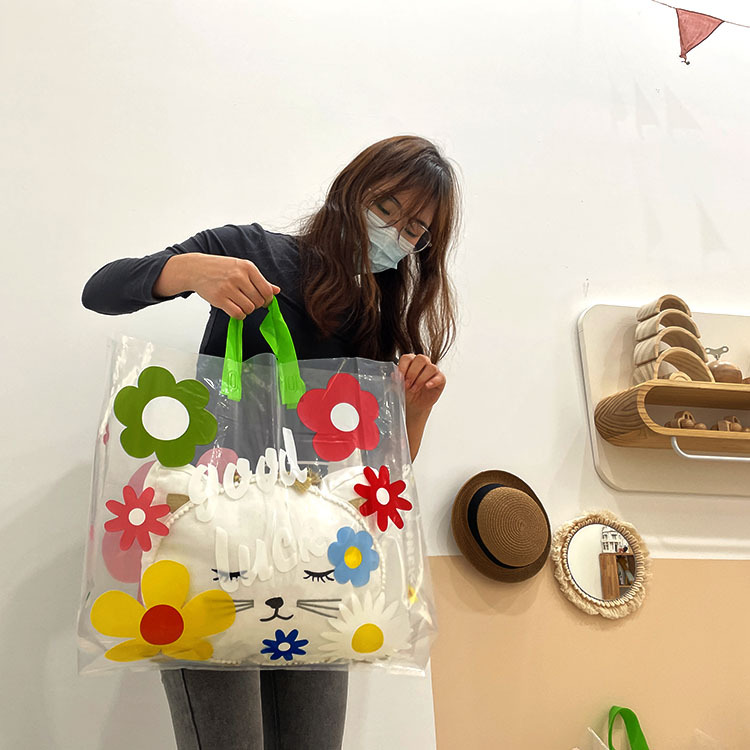 袋子塑料批發手提袋服裝禮品袋泫雅花iNS購物袋子童裝店包裝
