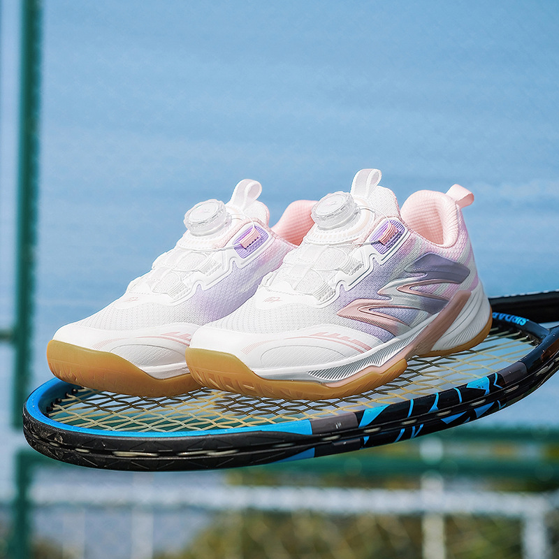 Zapatos de bádminton transfronterizos cómodos y transpirables zapatos deportivos de malla para niños zapatos de entrenamiento de perilla de amortiguación para hombres y mujeres zapatos de tenis de mesa