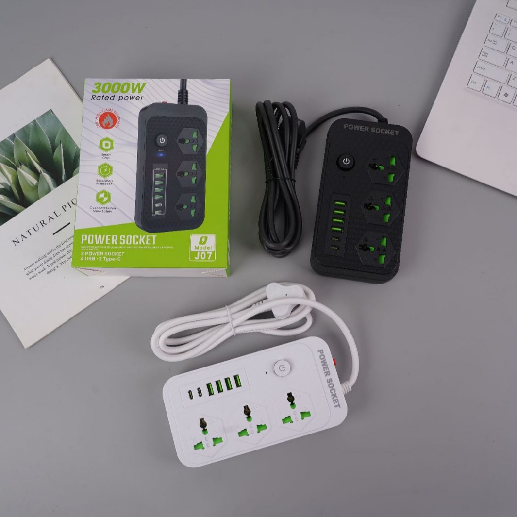 智能多功能义乌外贸跨境插排欧规美规英规插板J07#USB中性盒子装