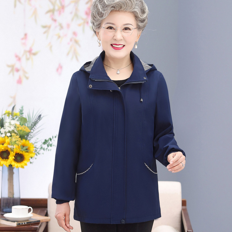 奶奶春秋装外套中老年人女妈妈春装风衣夹克上衣60岁70老太太衣服|undefined