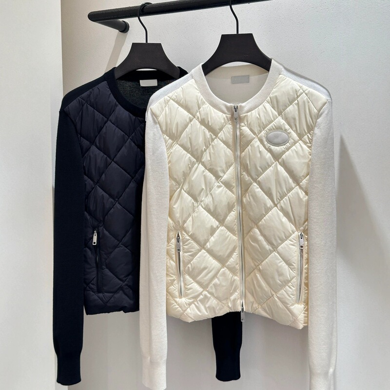 Authentic version, original label, in stock, B brand 26SS quilted nylon knit patchwork round-neck down jacket, slim fit, warm Authentic version, original label, in stock, B brand 26SS quilted nylon knit patchwork round-neck down jacket, slim fit, warm