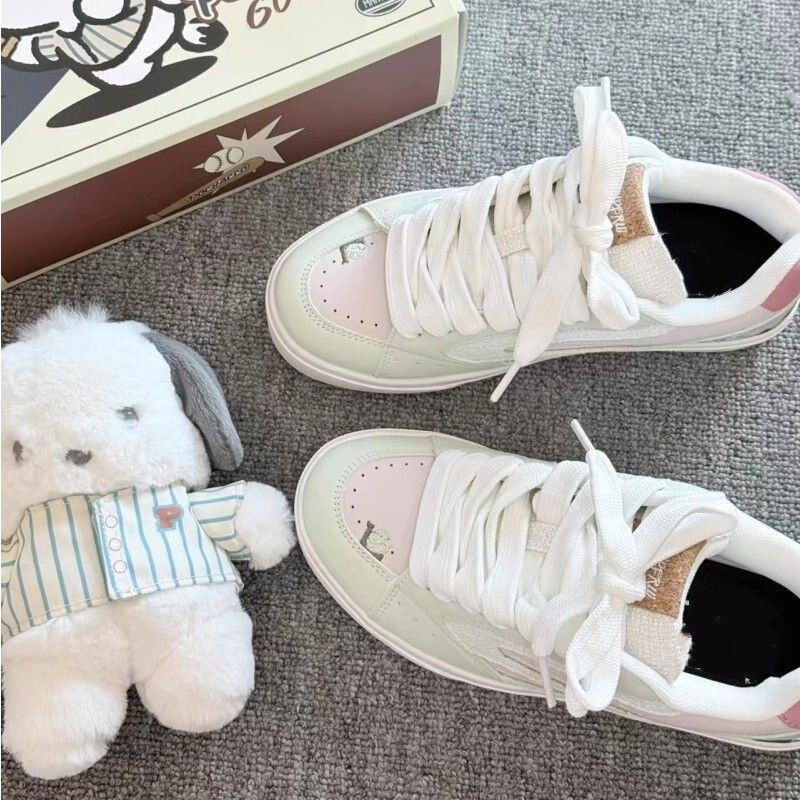 High-Looking Original Campus Style Bread Shoes Ins Trend 2025 Autum New Sneakers Versatile Casual White Shoes for Women