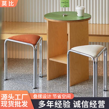 现代跨境亚马逊三角凳布艺咖啡厅餐厅小户型凳子家用酒店复古椅子