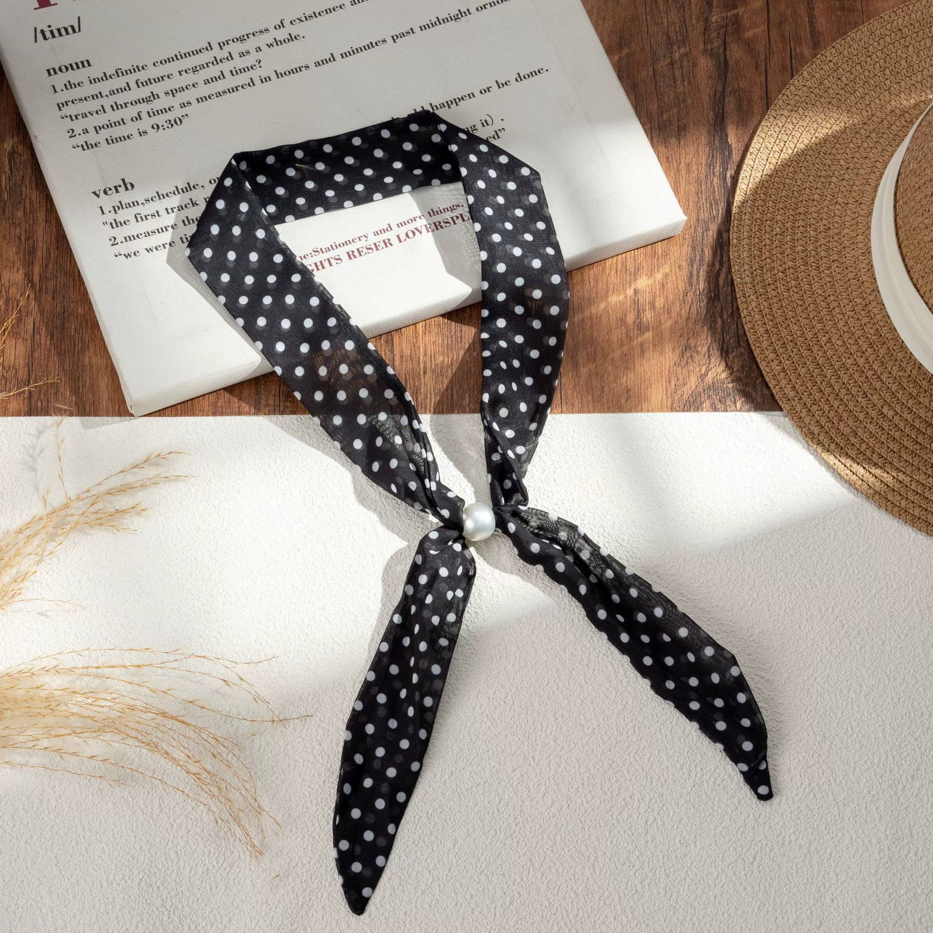 Silk Scarf Hairband (Suhang) long streamer 89×3.8 cm, lightweight gift box option