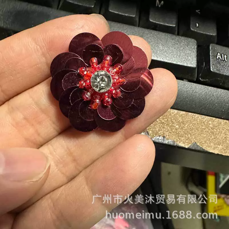Прямые поставки о 3 см стразовые блестки маленький цветок украшение одежды декоративная нашивка цветной ткань женская одежда ручной работы бисер цветы