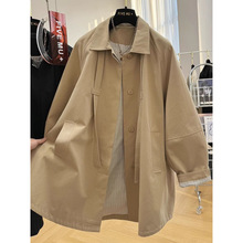 2025新款高级感洋气宽松休闲中长款风衣女春秋薄款气质工装外套潮
