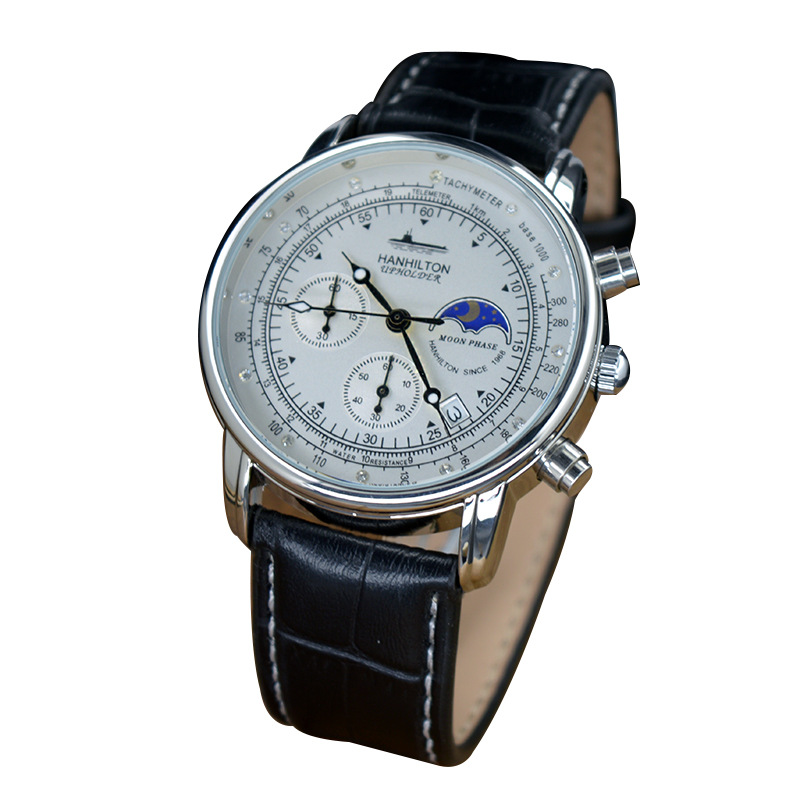 2023 Nouvelle montre de vente chaude soleil, lune, étoiles, phase de lune montre étanche multifonctionnelle pour homme étudiant cadeau d'anniversaire tendance montre à quartz_voghion.com