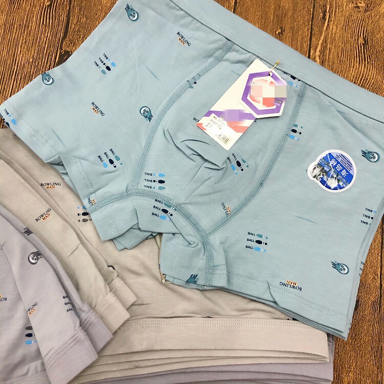 Factory wholesale men's light color printed cotton underwear student boxer underwear full flower large boxer underwear