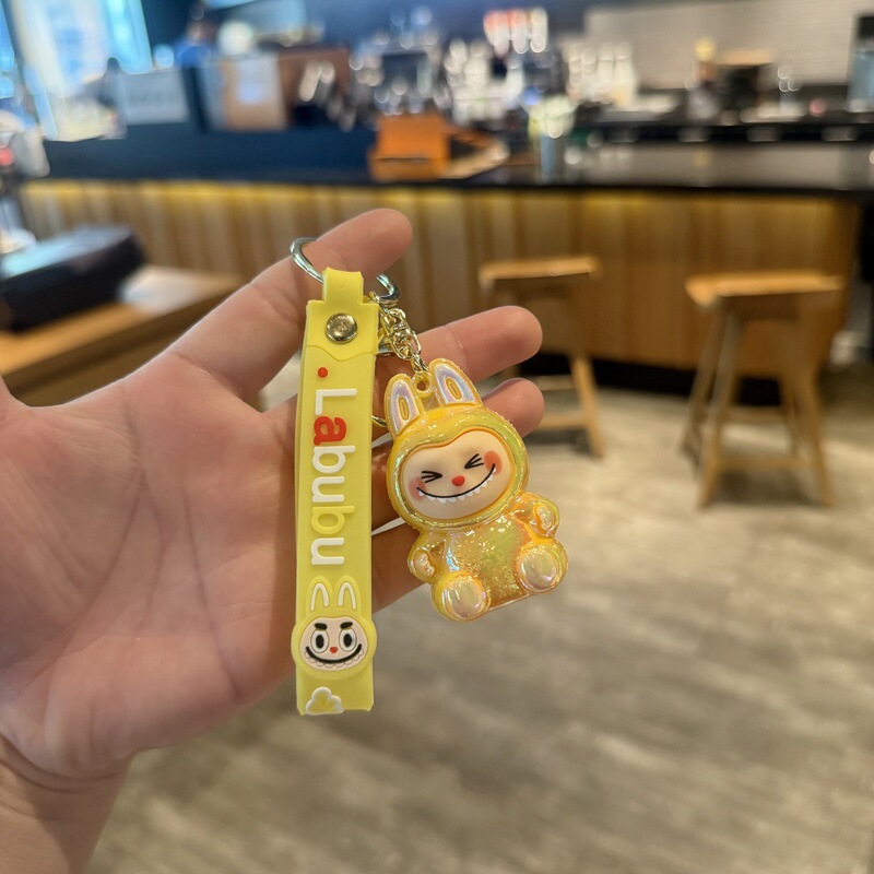 UV电镀拉布布龅牙仔钥匙扣创意公仔情侣包包挂饰小礼品汽车挂饰|undefined