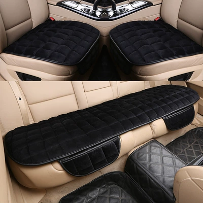 Sheet, Backless Winter Cushion, Universal Wool pad - checkered-three-piece-set-classic-black