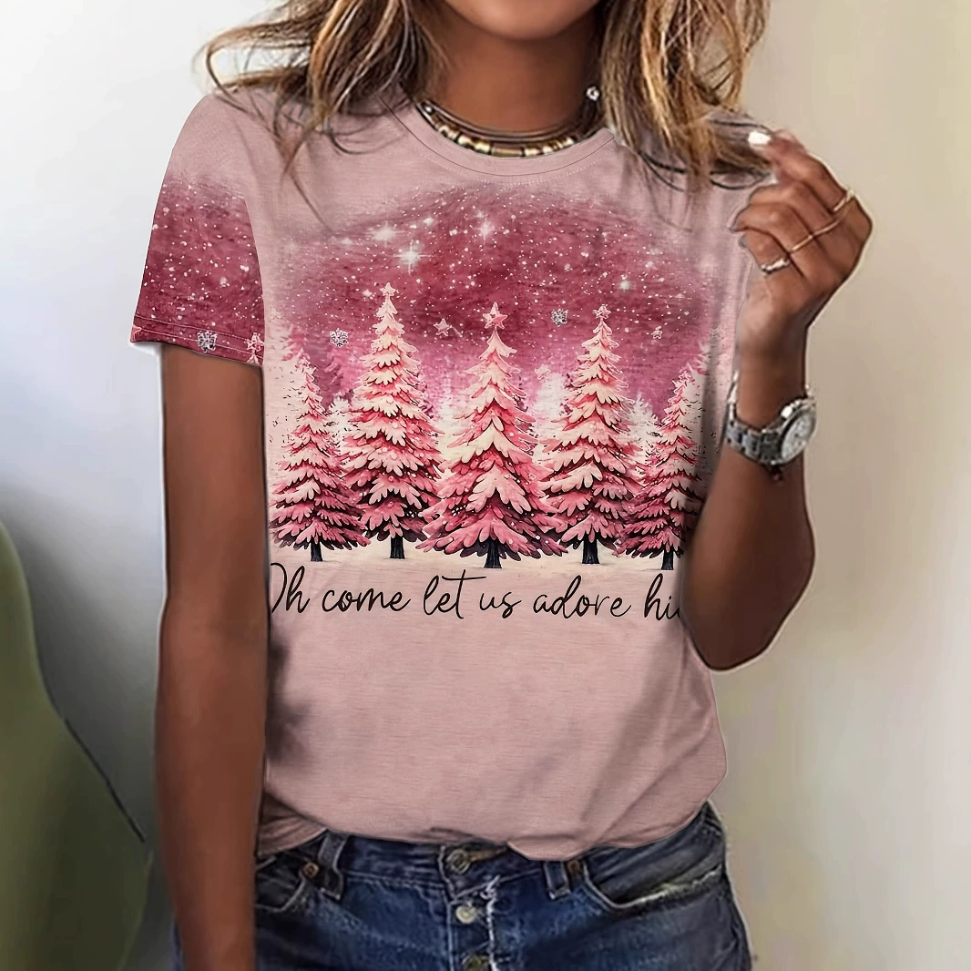 Кросс-бордерная футболка 2025 года, новая европейская и американская модная тенденция, повседневная универсальная дышащая футболка с коротким рукавом и круглым вырезом