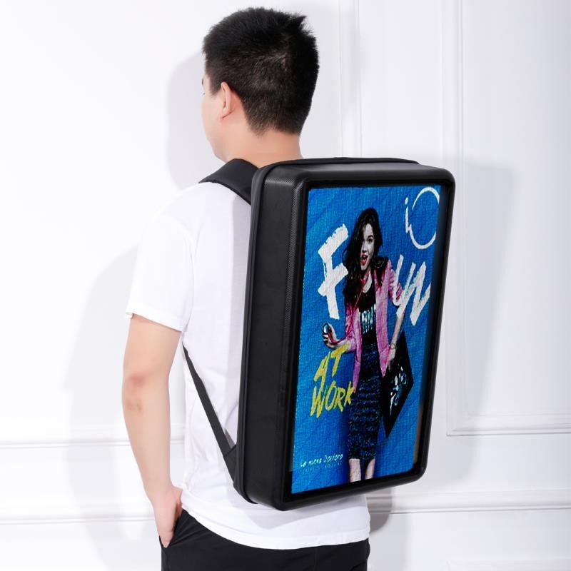 21.5寸广告机背包播放广告媒体定时播放图片信息发布三包爆款同屏