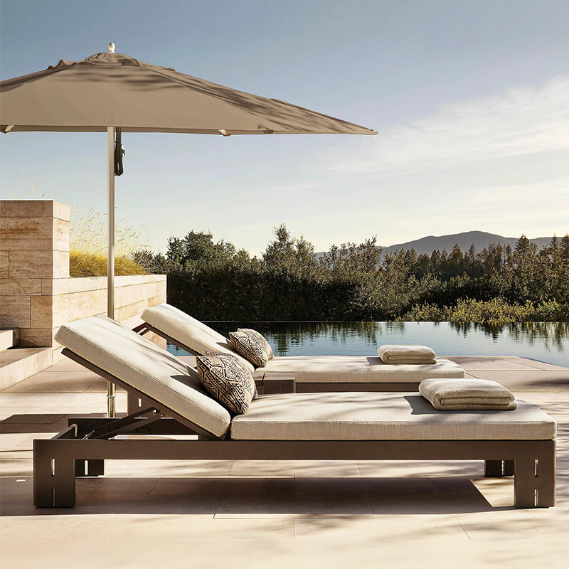 Outdoor Lounge Bed Courtyard Villa Club Swimming Pool Lounge Chair Open-Air Waterproof Hotel Outdoor All-Aluminum Sunbathing Bed Outdoor Lounge Bed Courtyard Villa Club Swimming Pool Lounge Chair Open-Air Waterproof Hotel Outdoor All-Aluminum Sunbathing Bed