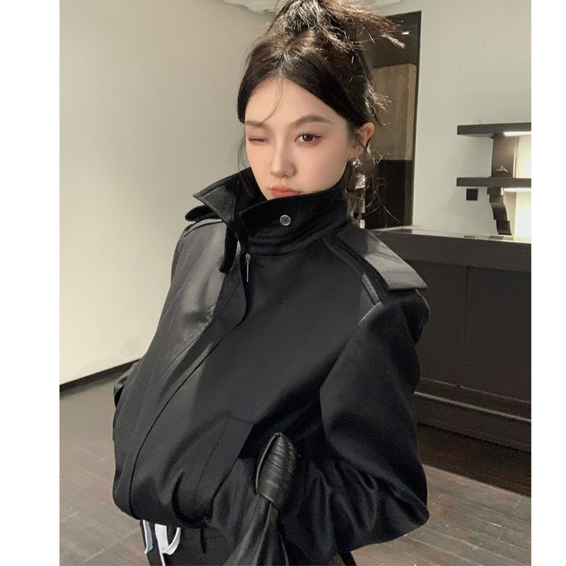 小个子美式复古短款潮流外套女2025春秋新款休闲时尚显瘦夹克上衣