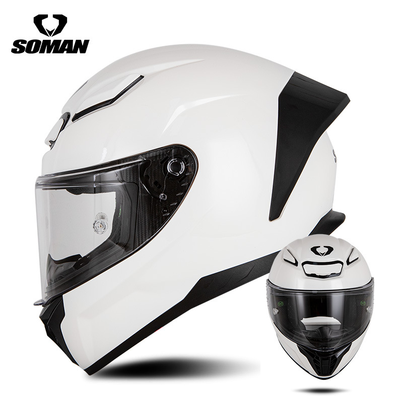新型SOMANオートバイレースヘルメット男女四季機関車騎乗電気自動車カップルヘルメットSM973