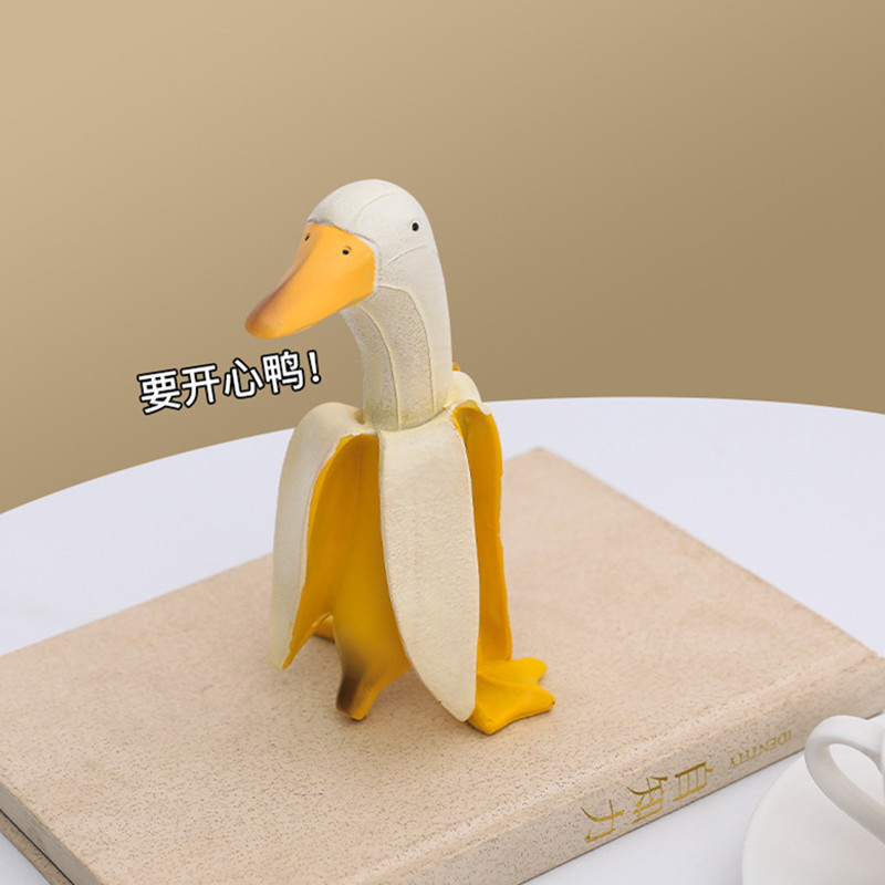 Modern cute creative art gardening ornaments banana yellow duck…