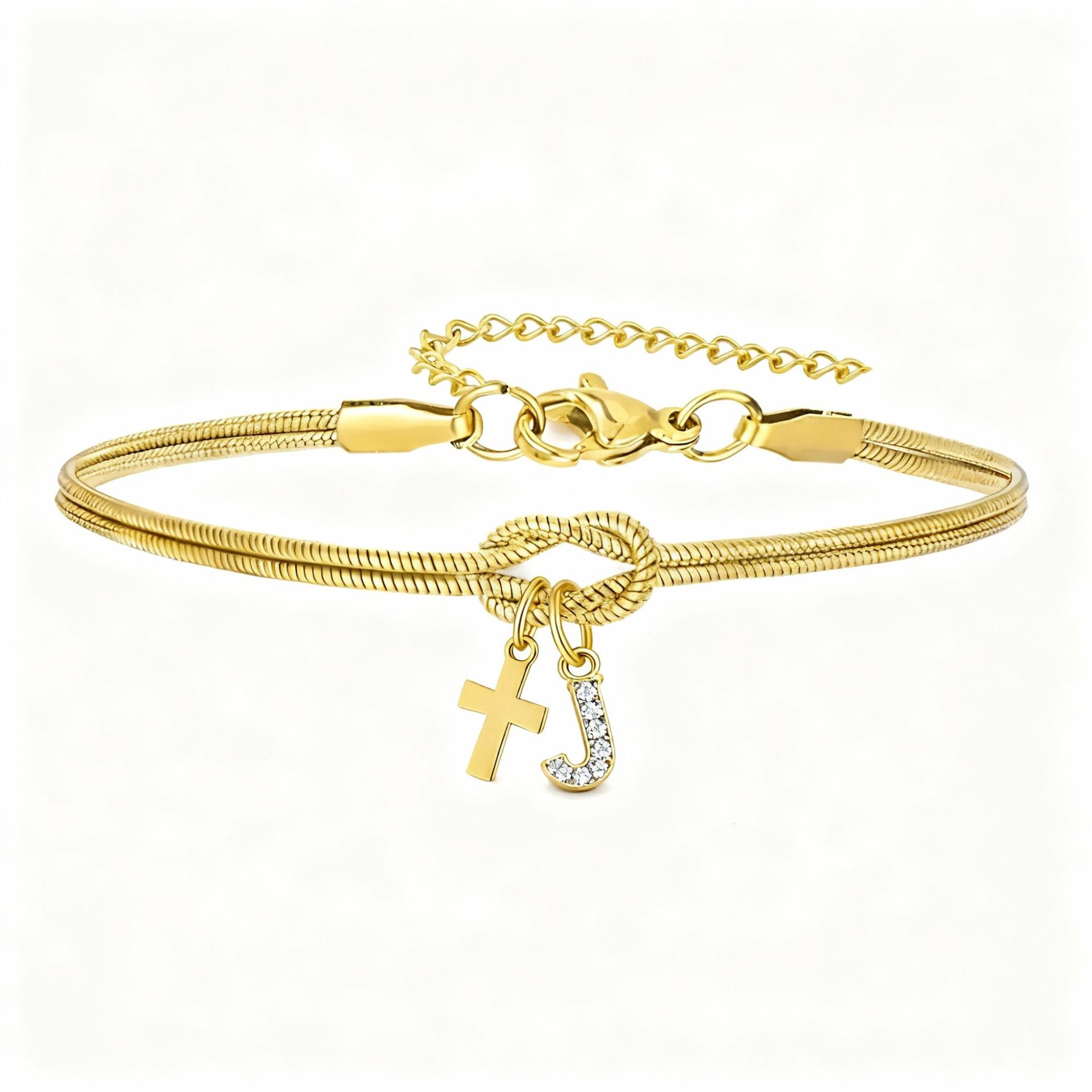 Concentric Knot Snake Bone Bracelet With Diamonds For Women_voghion.com