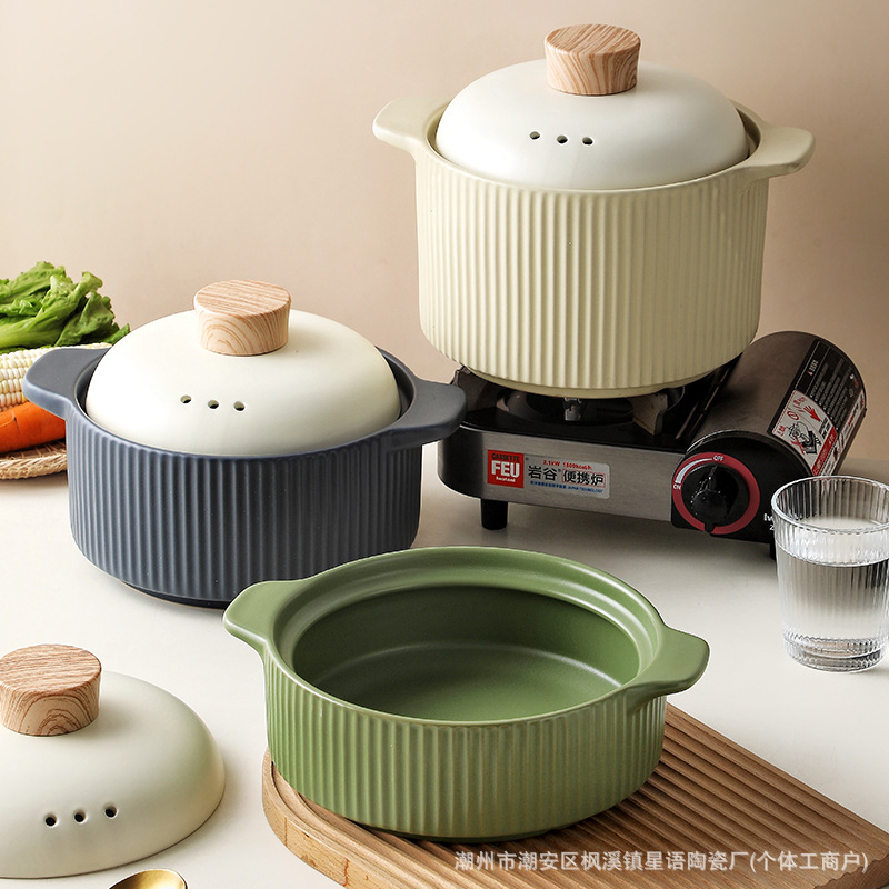 家用煲汤日式陶瓷砂锅3-4人炖锅干烧不裂耐高温煤气灶砂锅