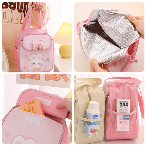 Student Insulated Lunch Bag Storage Bag Large Capacity Portable Lunch Box Bag Thickened Aluminum Foil Film Lunch Bag Bag Wholesale
