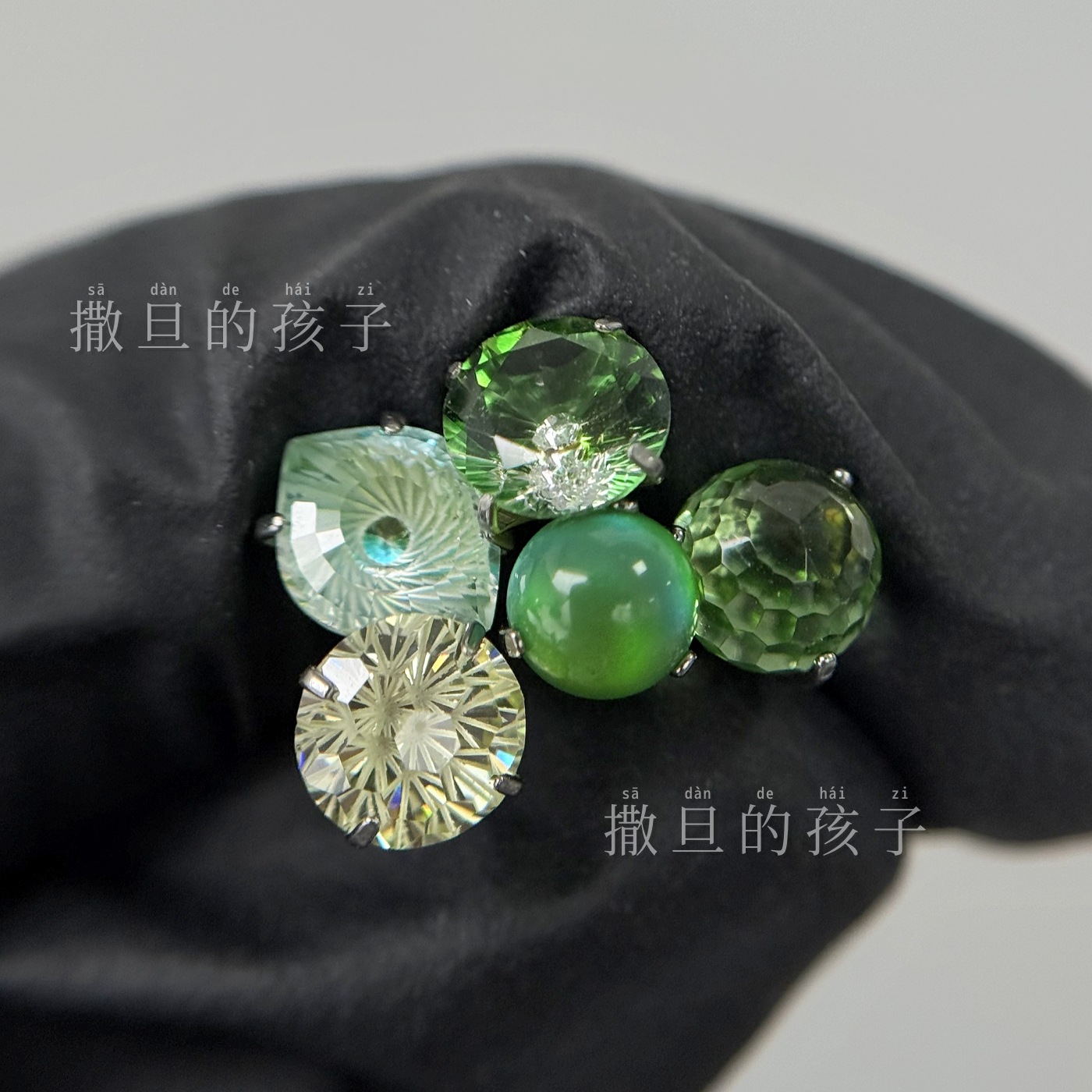 F136 Titanium Alloy Tongue Piercing - Son of the Forest Green Oasis Gradient Internal Thread Tongue Jewelry detail image 3