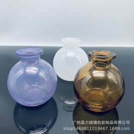 批发100ml透明电镀香薰瓶 圆球卡口分装空瓶新款家用带盖玻璃瓶子