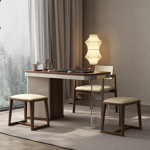 Balcony Tea Table and Chair Combination Silent Air-dried Foam Simple Modern Small Apartment Light Luxury Home Solid Wood Small Tea Table