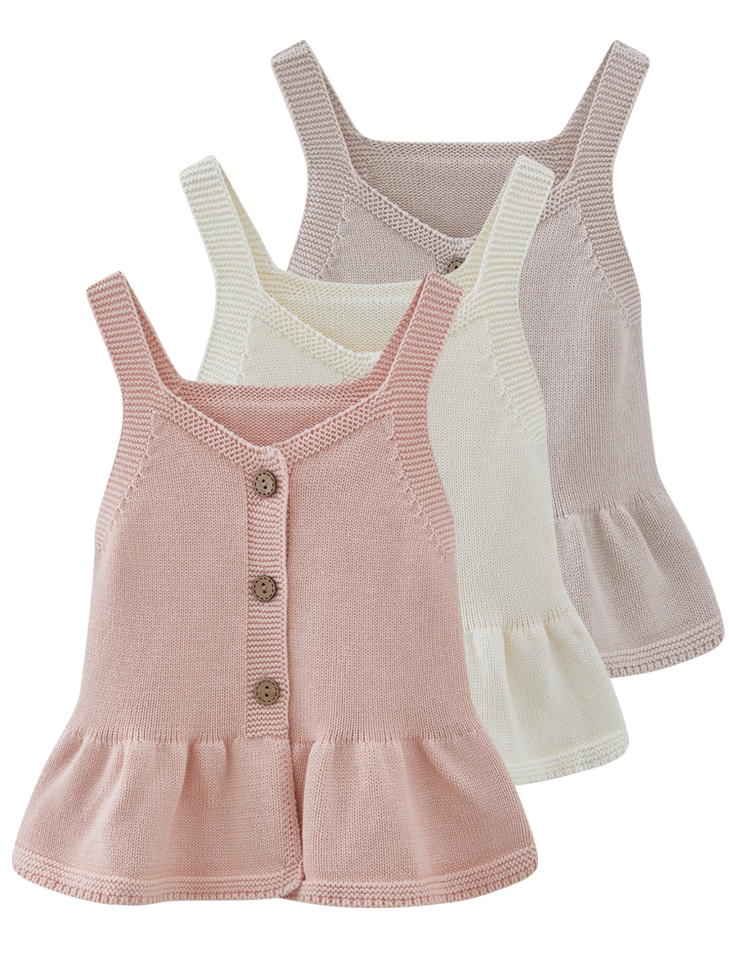 2025 vestido de chaleco de tirantes de algodón de lana para niños coreanos primavera y otoño chaleco de punto para niñas suéter cárdigan