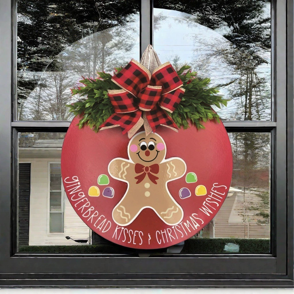 Трансграничные новые рождественские пряничные человечки подвески Рождественская тема деревянная бирка приветствует дома украшения для вечеринок