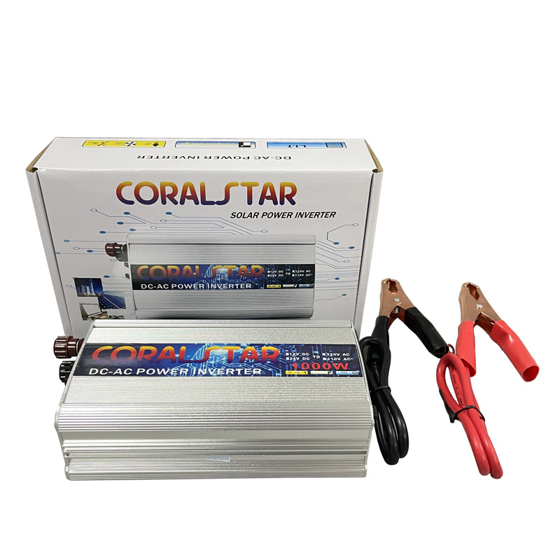现货12V转220V家用1000W太阳能逆变器鳄鱼夹非洲东南亚款Inverter