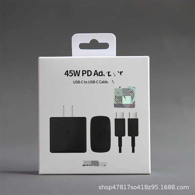 Suitable for Samsung 45W Us/Uk/Eu Standard Charging Head Note10/S20/Note20 Charger with Digital Display Monitoring