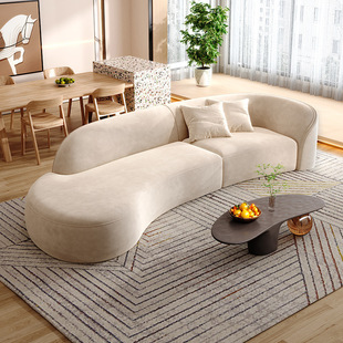 Modern Cream Style Fabric Sofa Small Apartment Italian Minimalist Special-Shaped Personality Moon Curved Lazy Hotel Sofa