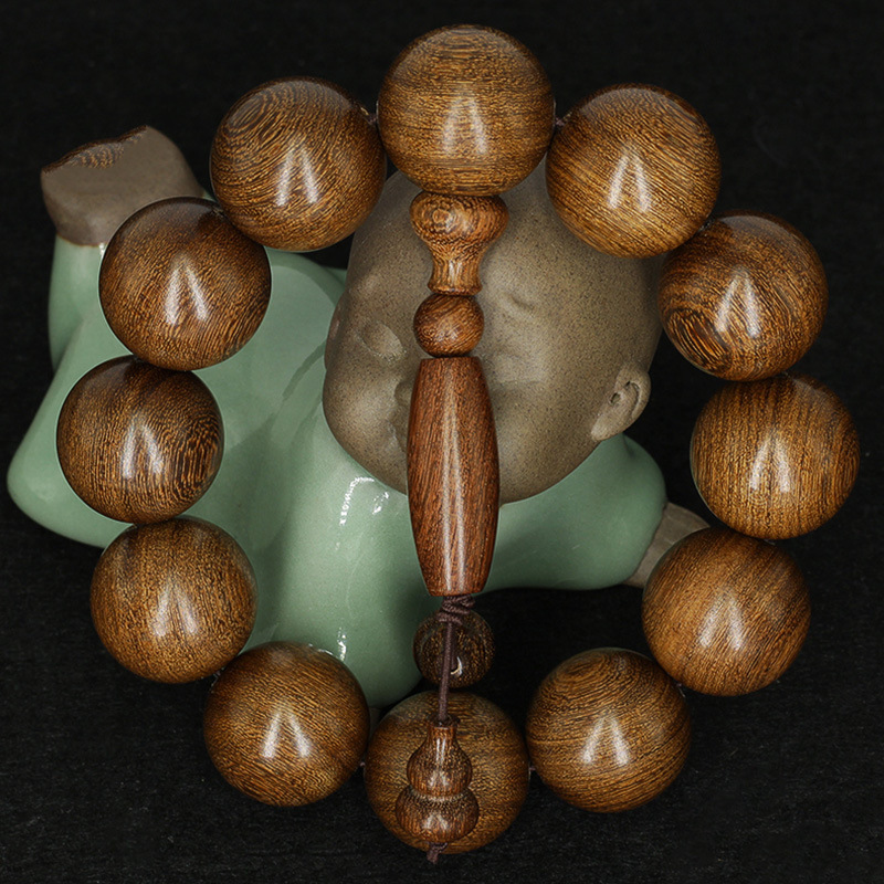 厂家供应金丝檀天珠款手串金丝檀木木佛珠念珠108颗手链时尚礼品