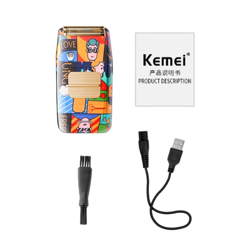 Kemei KM-1102H de afeitar graffiti alternativo doble cuchillo neto larga resistencia hombres eléctrica