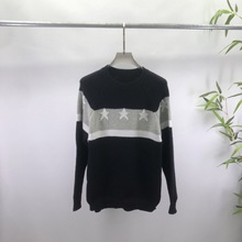 欧美潮牌休闲百搭男女新款 GI五角星图圆领毛衣长袖 平替跨境欧货