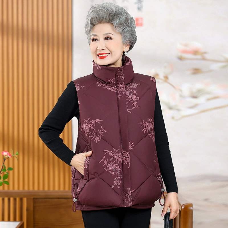 90 белая утка пуховик пожилая мама зимняя одежда короткий пуховик жилет модная куртка осень-зима внешняя торговля
