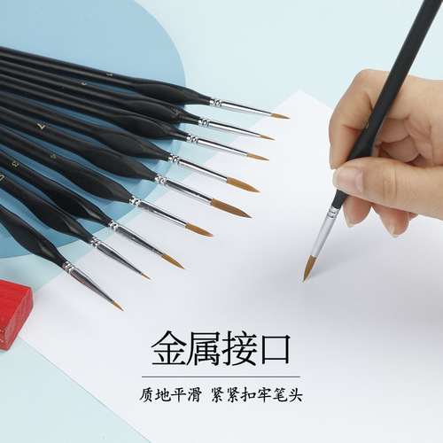 Cross-border triangular-hair wolf-hair outlining brush, gouache & watercolor edging pen, nail art pen, line-drawing brush, hand-painted oil painting brush—wholesale