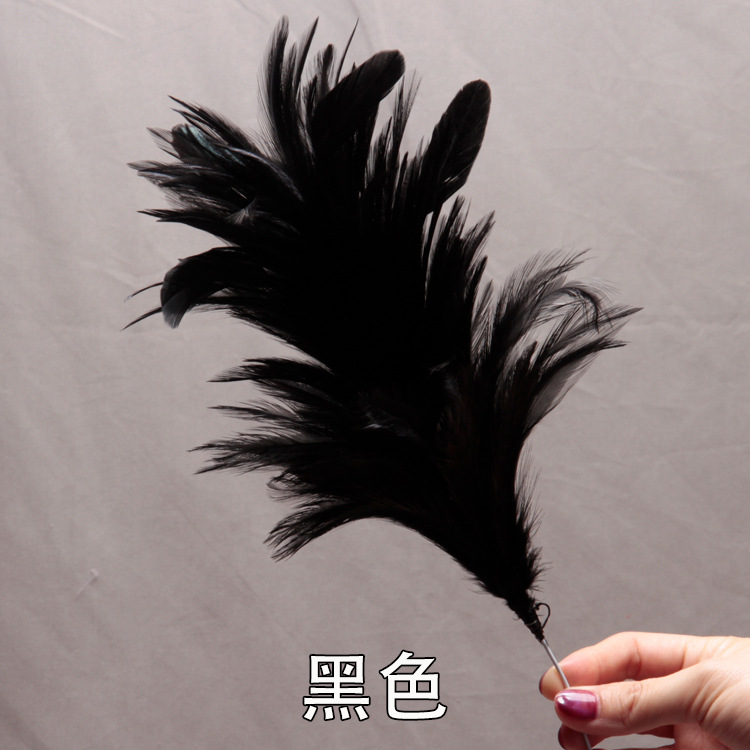 Plumas negras al por mayor diy materiales hechos a mano bolsas accesorios accesorios para niños jardín de infantes creativo curso de arte