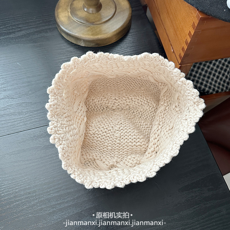 韩系纯色简约可爱针织帽女秋冬百搭显脸小宽松保暖包头毛线帽冷帽|undefined