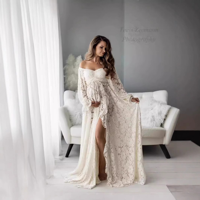 Tassel Lace Maternity Photo Shoot Skirt Set 2 in 1