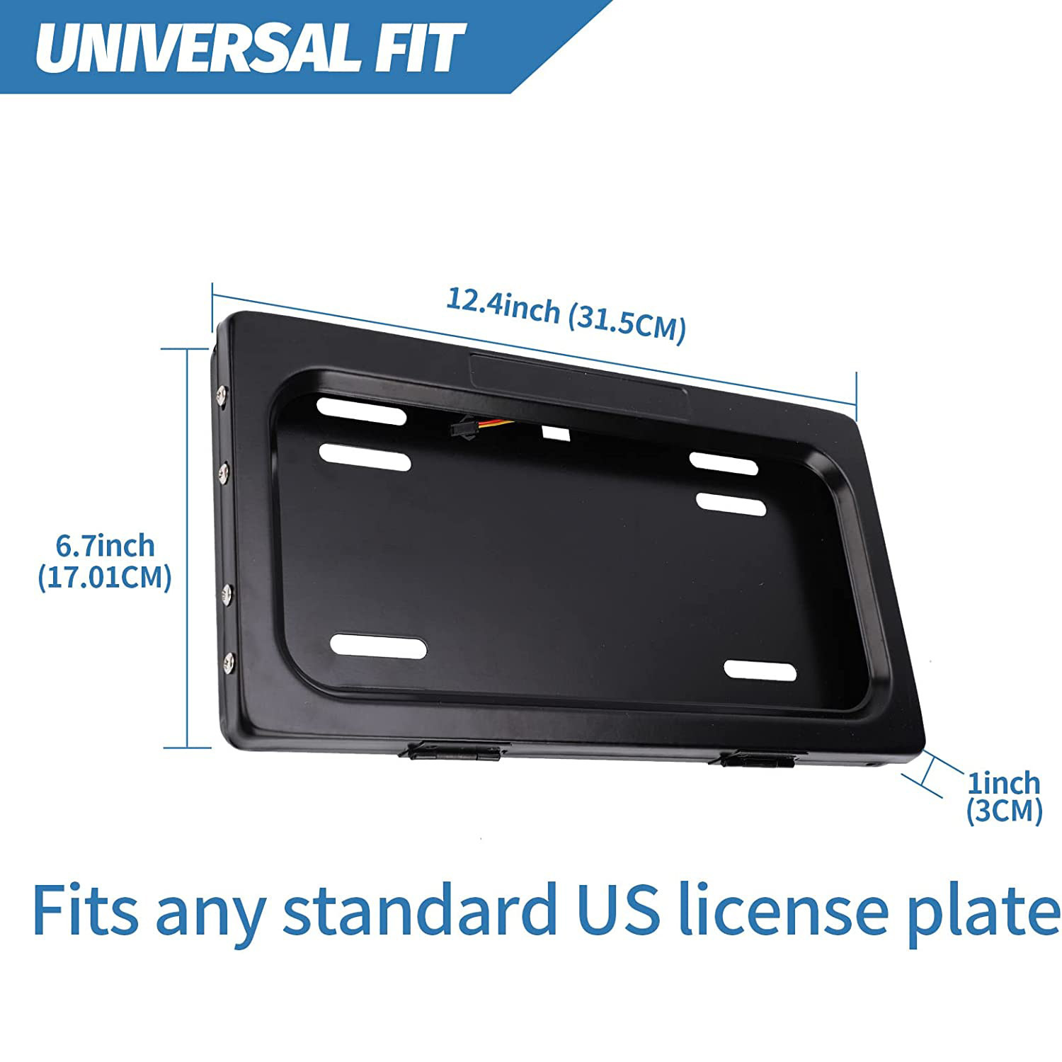 Us Standard Car Curtain License Plate Frame Cross-Border Hot Selling Us Standard Double License Plate Frame Car License Plate Frame with Remote Control License Plate Holder