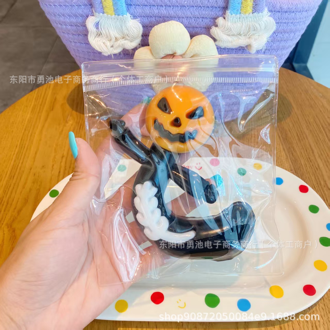 Nuevo Halloween transfronterizo descompresión ventilación pellizco juguetes de calabaza fantasma material de goma blanda super barro sensación de mano lote