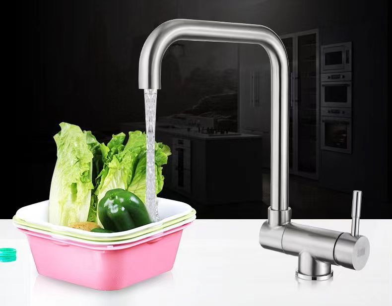 kitchen tap304 stainless steel kitchen faucet, rotatable faucet for household sink with window Application Scenario