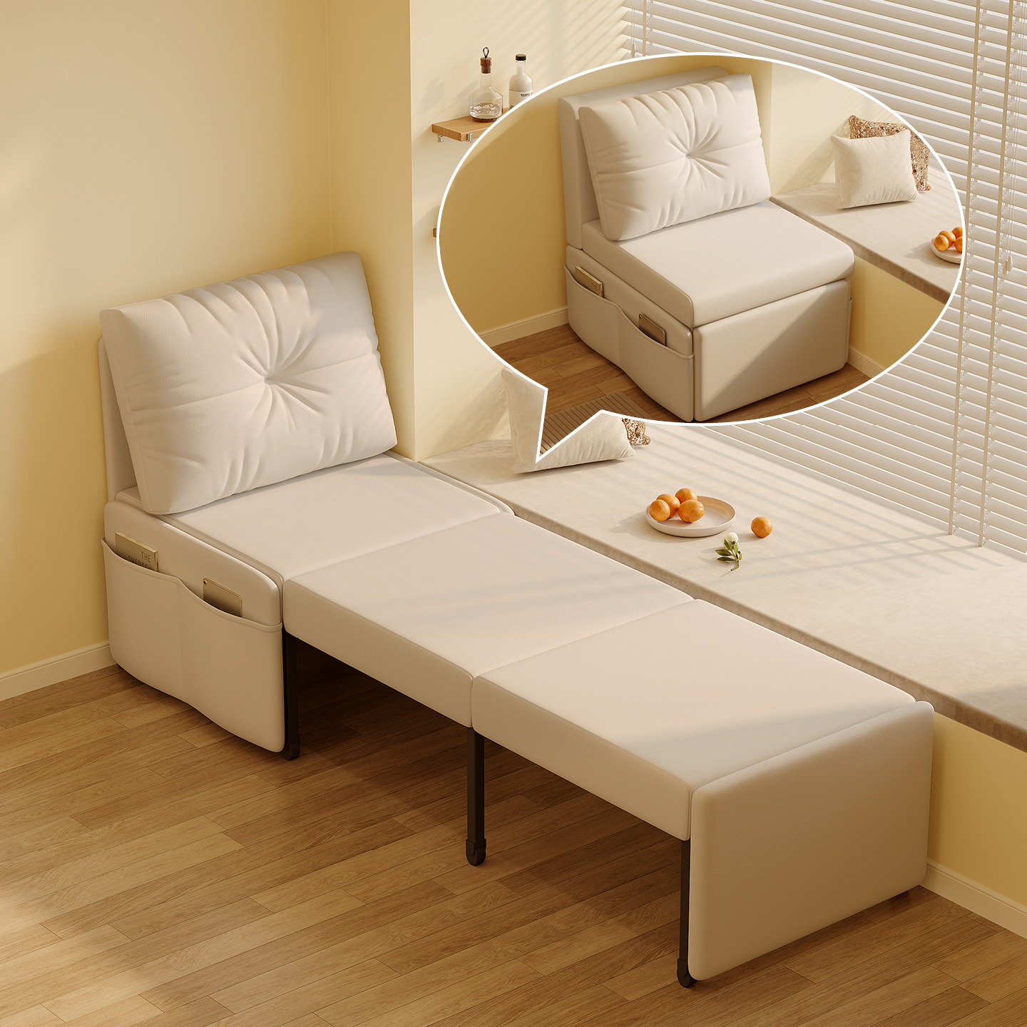 【Bay Window Pull-Out Bed】Bedside Extended Bed for Adults, Sofa Bed Magic Tool, Foldable and Pull-Out Dual-Use