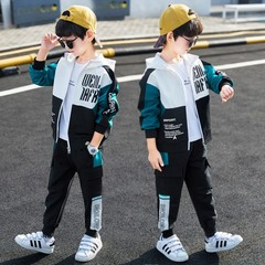 男の子春服セット 子供服2025新作 中高生春秋スポーツツーピースセット 韓国風トレンド