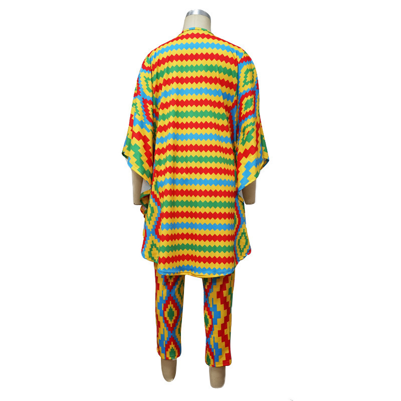 Fall Loose Digital Number Printing African Black People Two Piece Sets