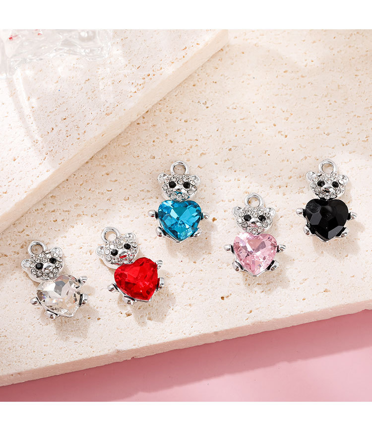 14.3*21.1mm Jewelry Making Size Zircon Inlay Material 10 PCS/Package 14.3*21.1mm Alloy Zircon Bear Jewelry Accessories Pendant